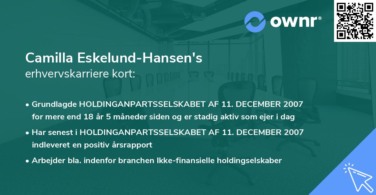 Camilla Eskelund-Hansen's erhvervskarriere kort