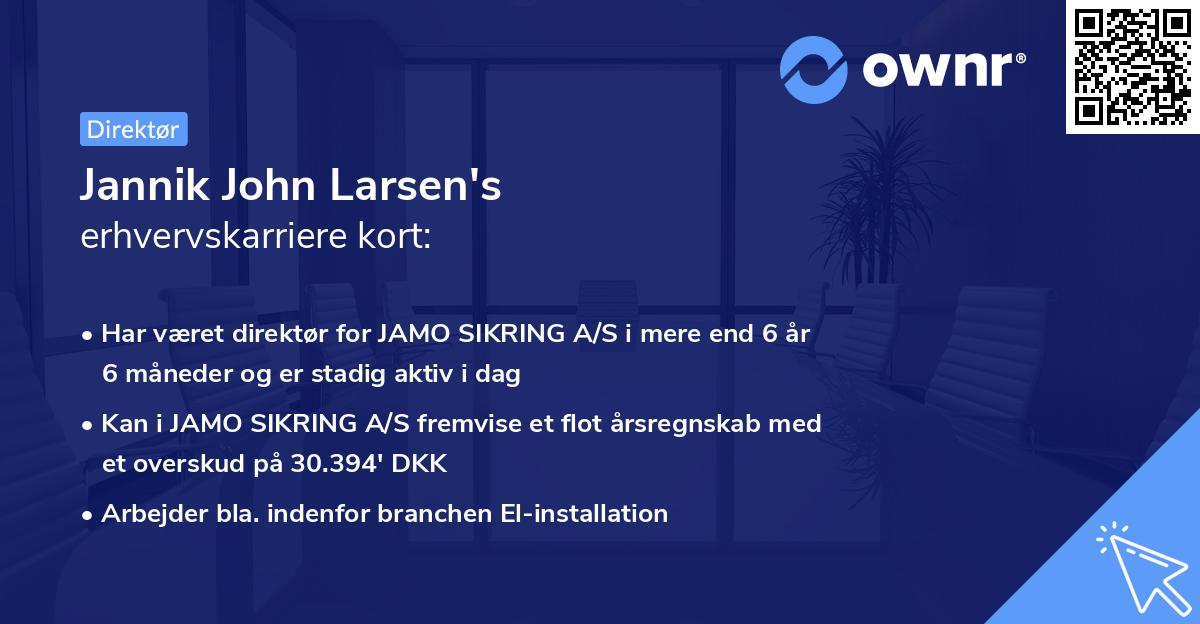 Jannik John Larsen's erhvervskarriere kort