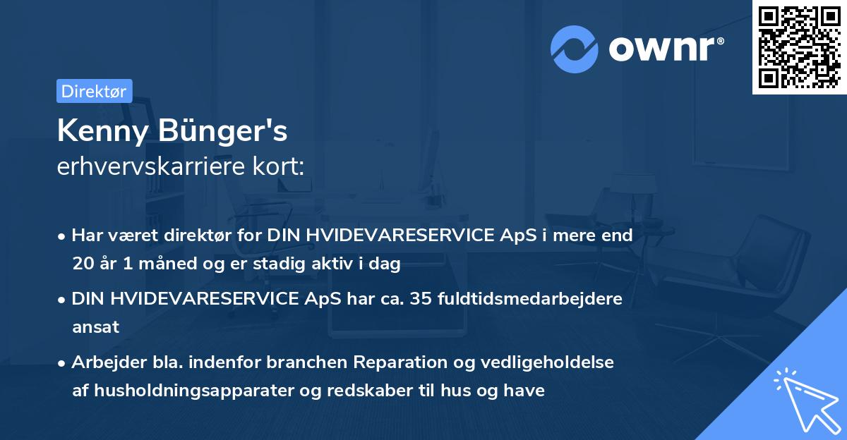 Kenny Bünger's erhvervskarriere kort