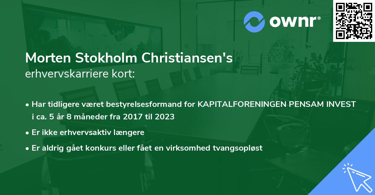 Morten Stokholm Christiansen's erhvervskarriere kort