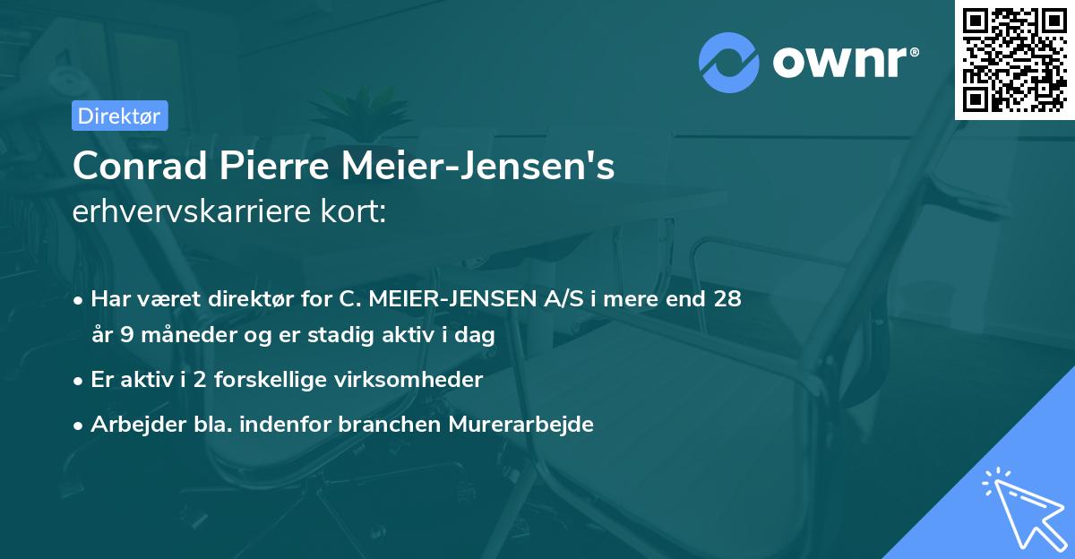 Conrad Pierre Meier-Jensen's erhvervskarriere kort