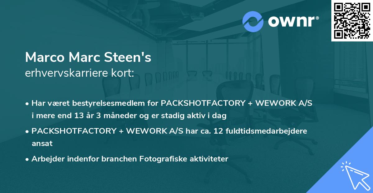 Marco Marc Steen's erhvervskarriere kort