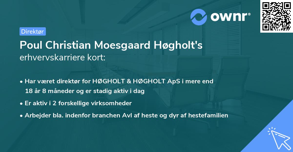 Poul Christian Moesgaard Høgholt's erhvervskarriere kort