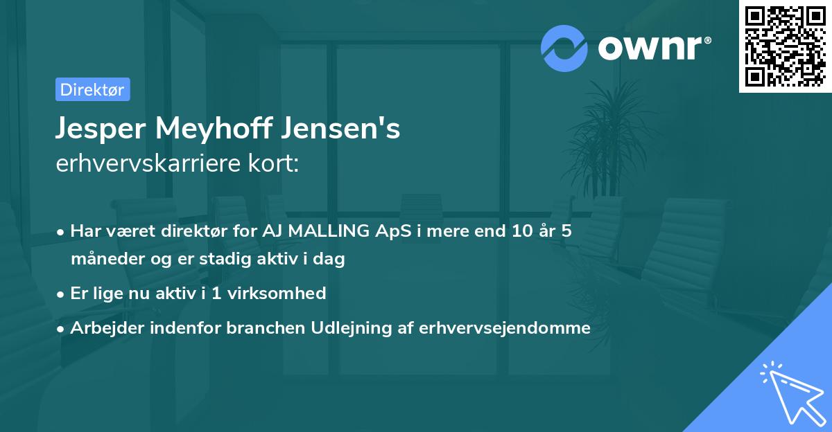 Jesper Meyhoff Jensen's erhvervskarriere kort