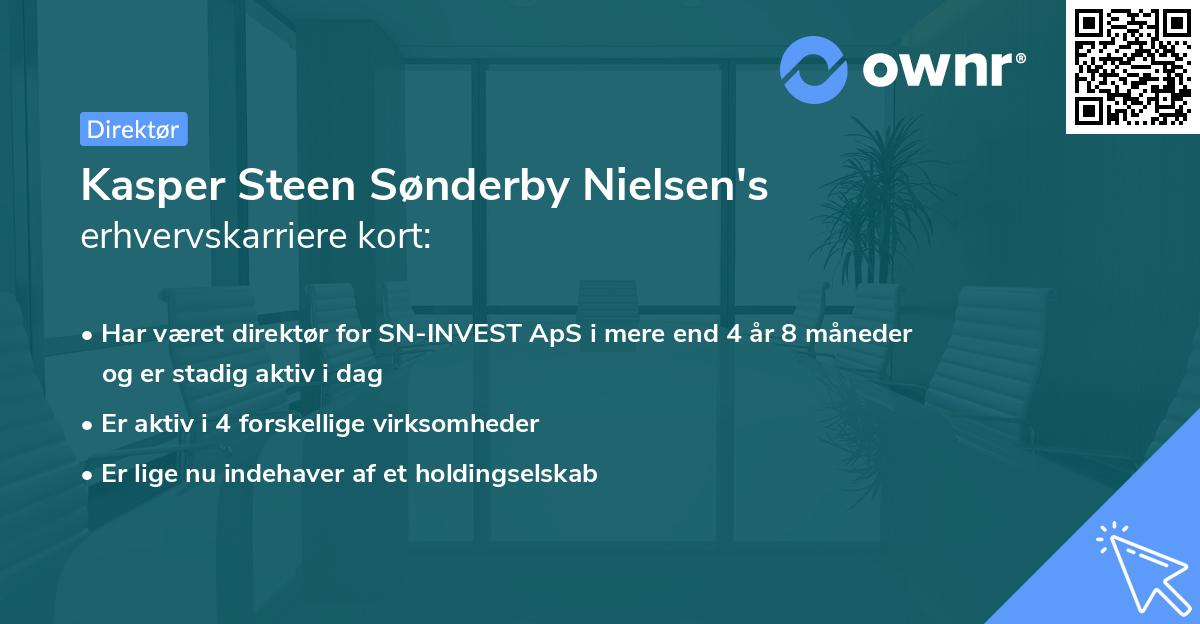 Kasper Steen Sønderby Nielsen's erhvervskarriere kort