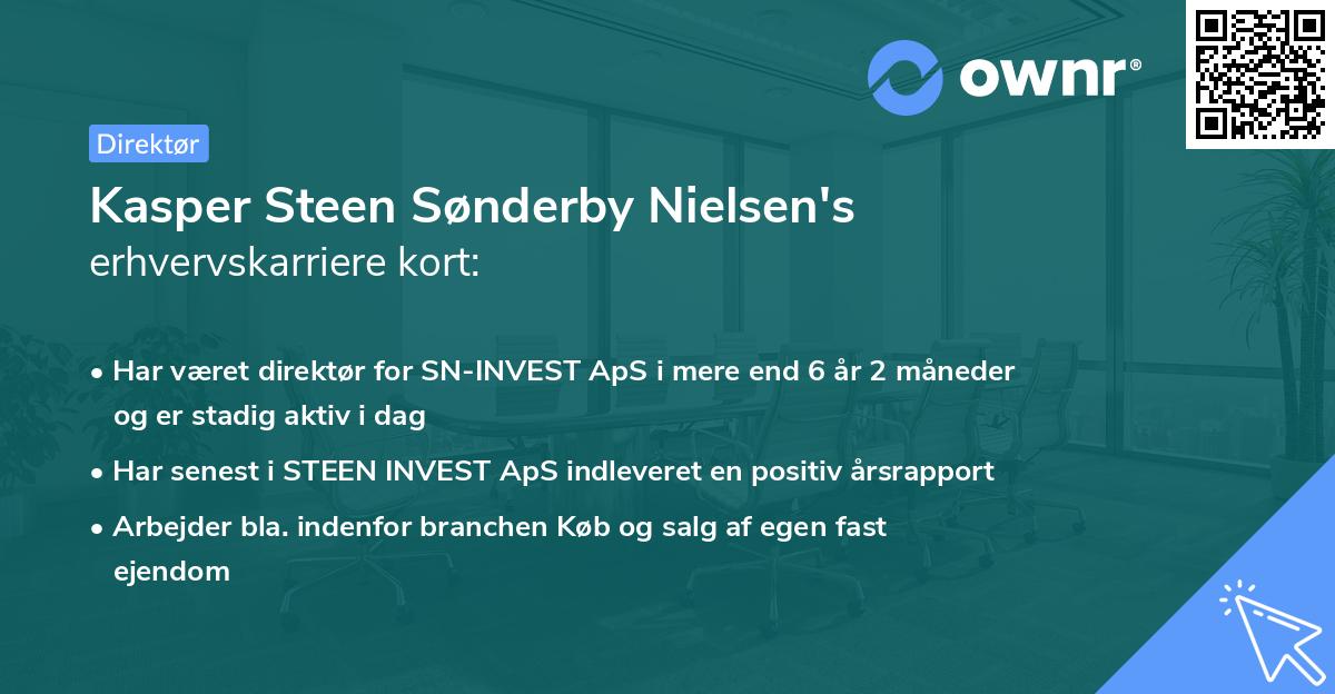 Kasper Steen Sønderby Nielsen's erhvervskarriere kort