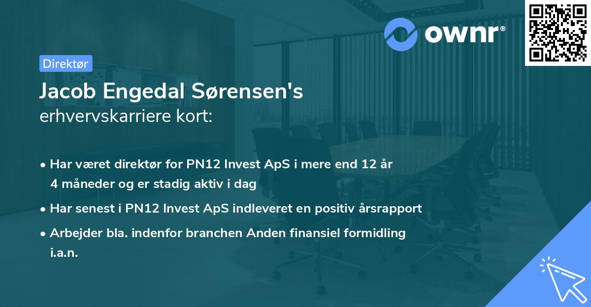 Jacob Engedal Sørensen's erhvervskarriere kort