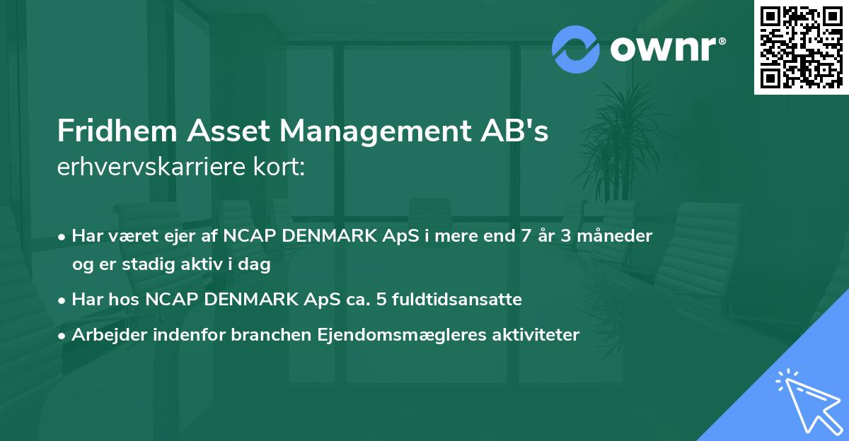 Fridhem Asset Management AB's erhvervskarriere kort