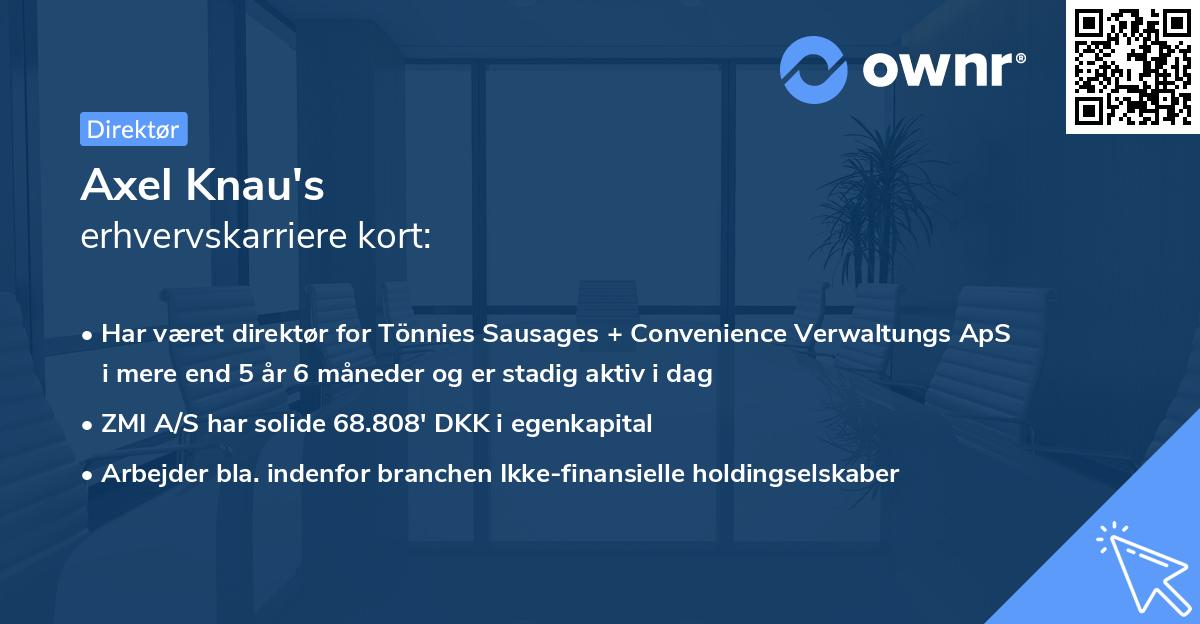 Axel Knau's erhvervskarriere kort