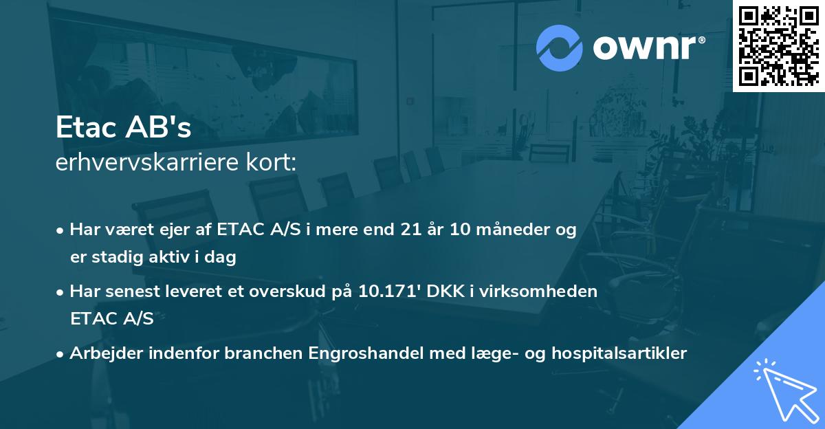 Etac AB's erhvervskarriere kort