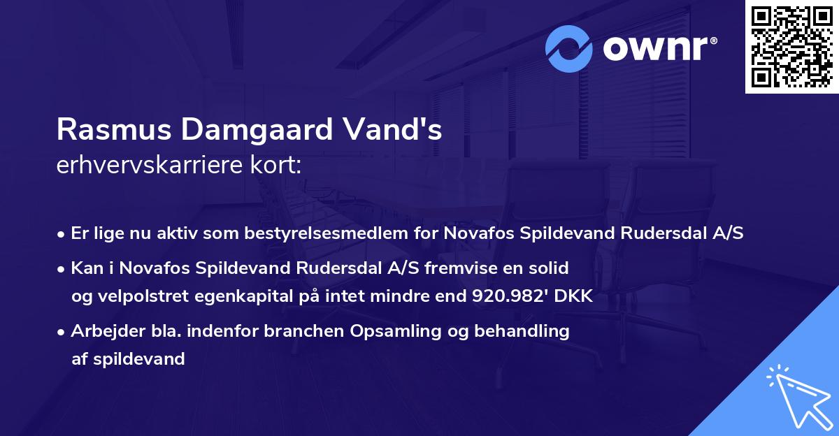 Rasmus Damgaard Vand's erhvervskarriere kort
