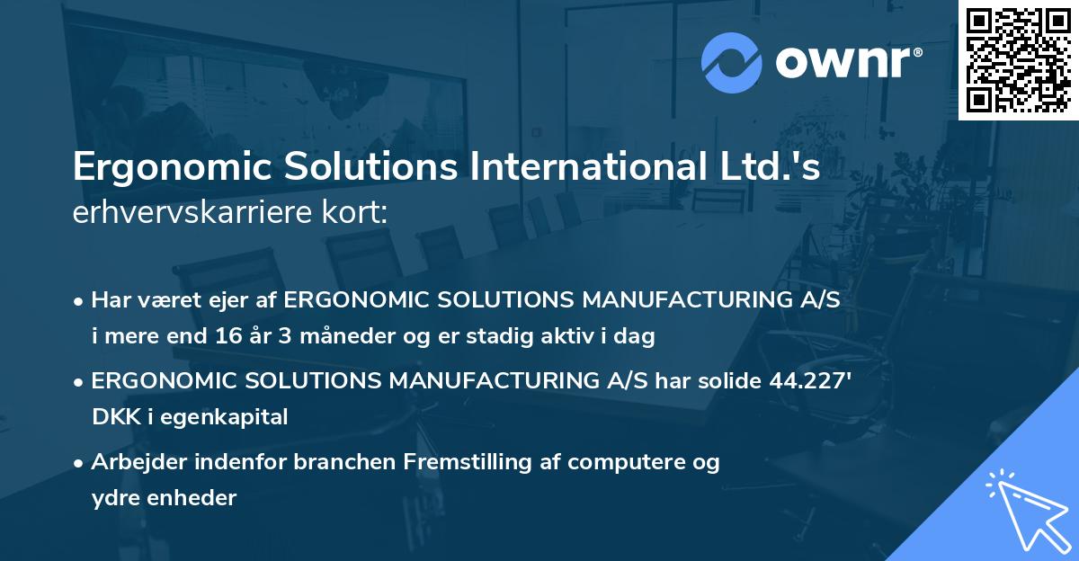 Ergonomic Solutions International Ltd.'s erhvervskarriere kort