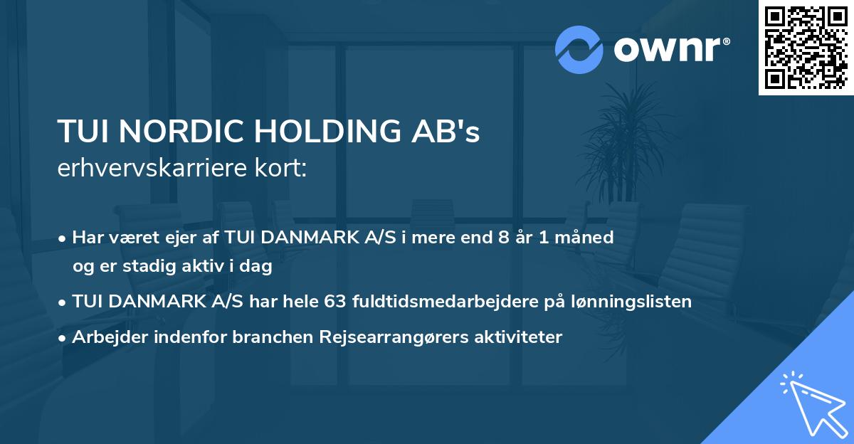 TUI NORDIC HOLDING AB's erhvervskarriere kort