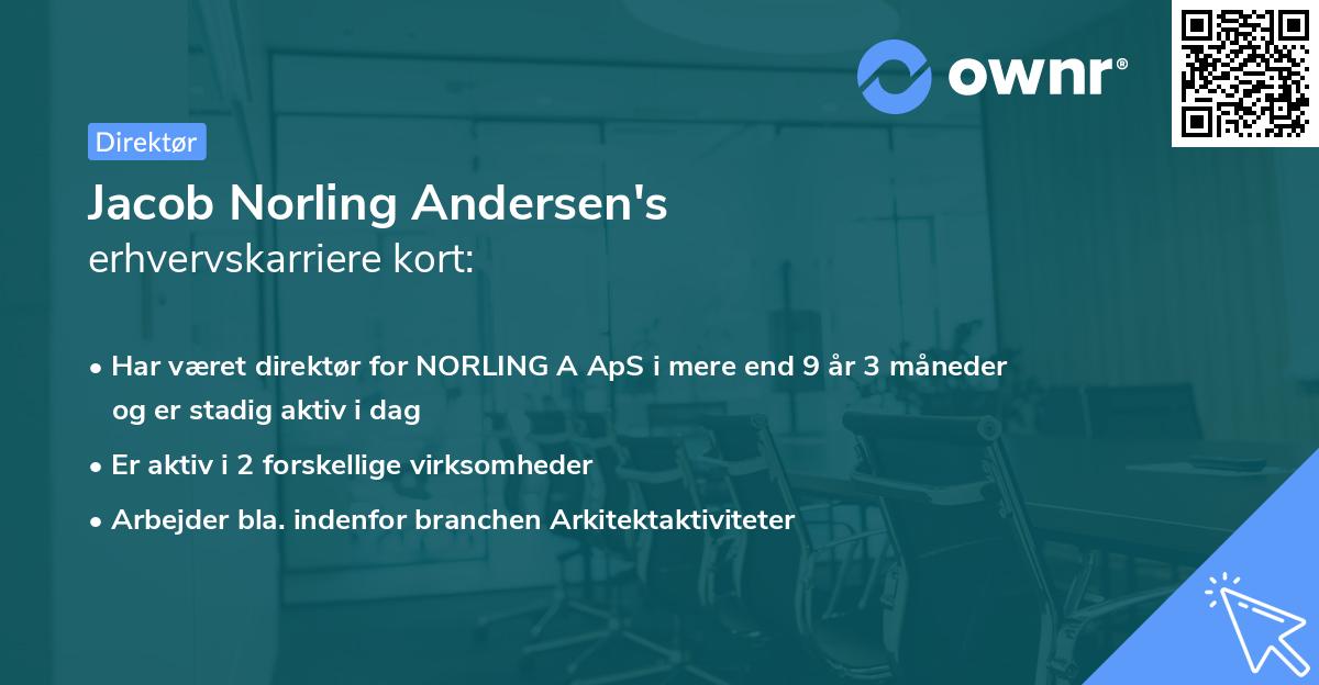 Jacob Norling Andersen's erhvervskarriere kort