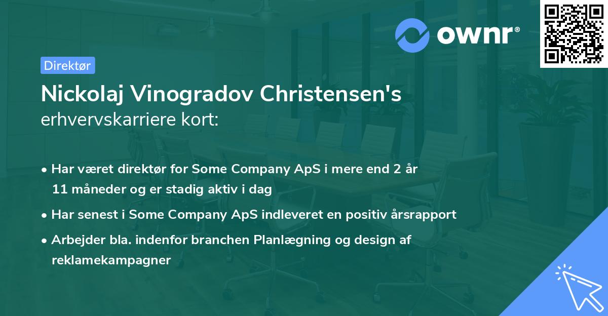 Nickolaj Vinogradov Christensen's erhvervskarriere kort
