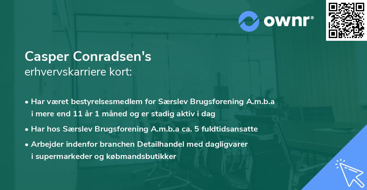 Casper Conradsen's erhvervskarriere kort