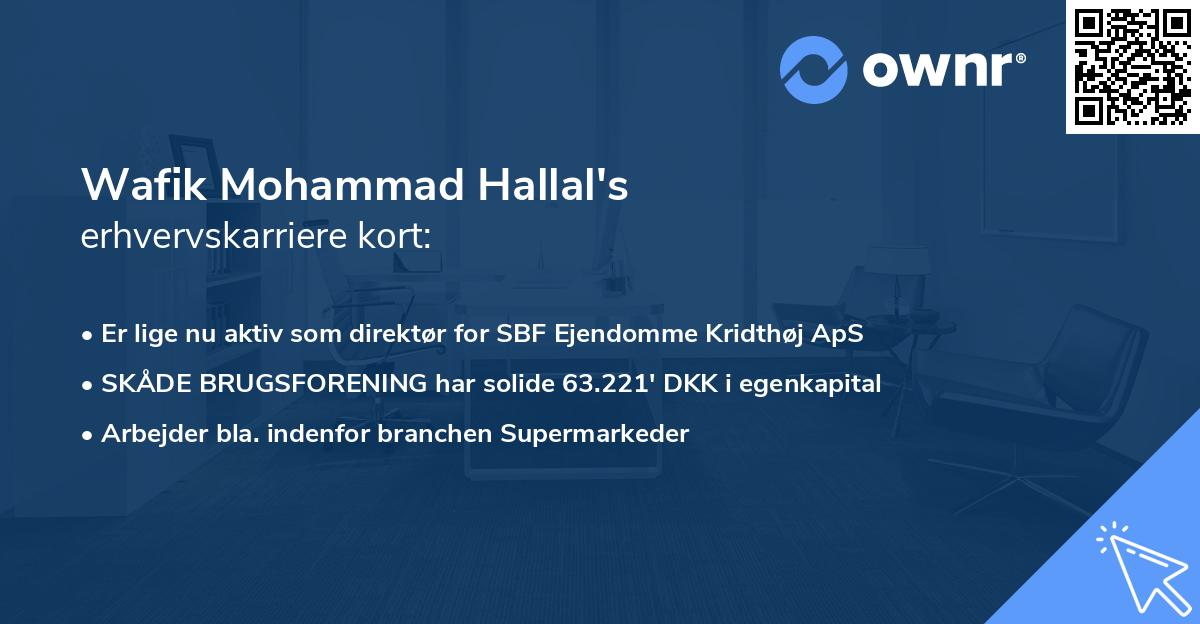 Wafik Mohammad Hallal's erhvervskarriere kort