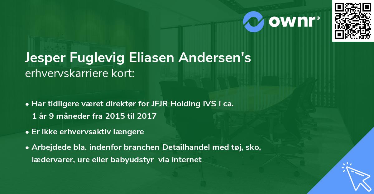 Jesper Fuglevig Eliasen Andersen's erhvervskarriere kort