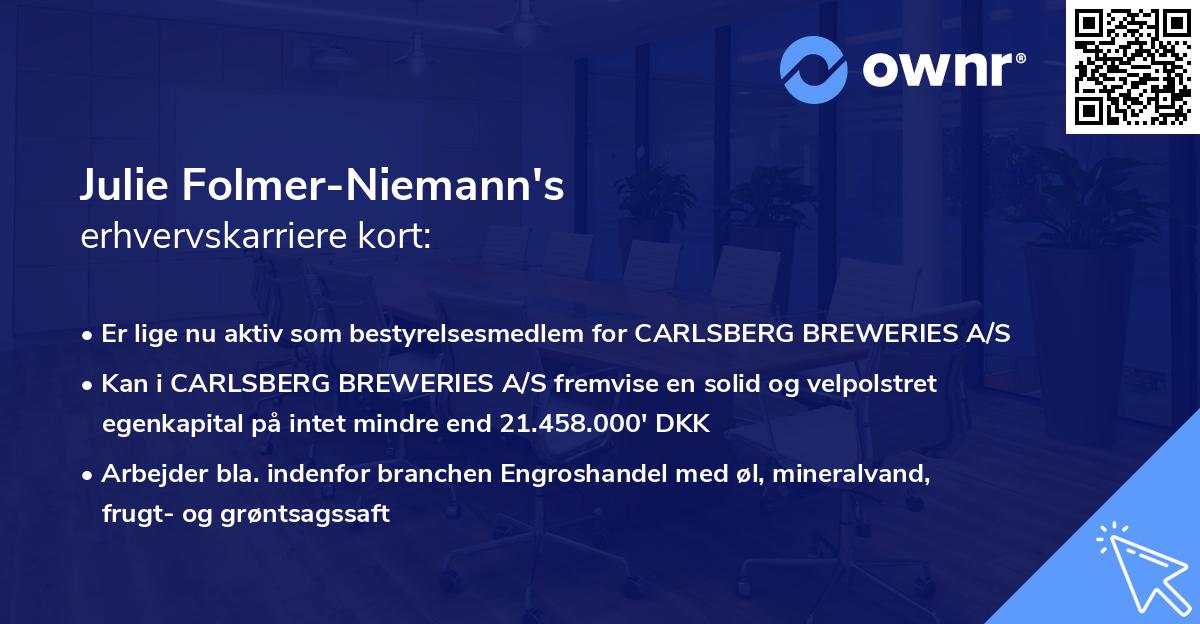 Julie Folmer-Niemann's erhvervskarriere kort