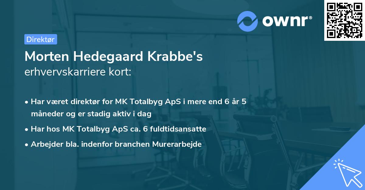 Morten Hedegaard Krabbe's erhvervskarriere kort