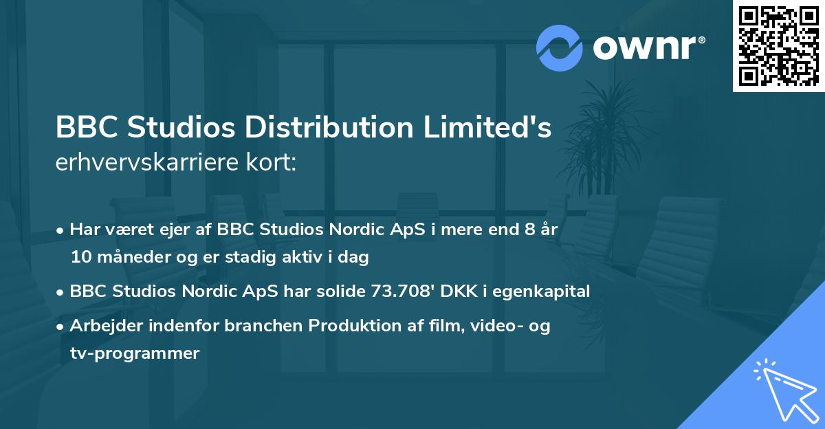 BBC Studios Distribution Limited's erhvervskarriere kort