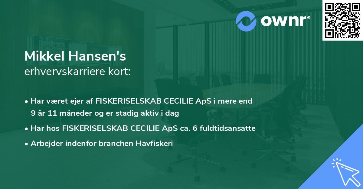 Mikkel Hansen's erhvervskarriere kort