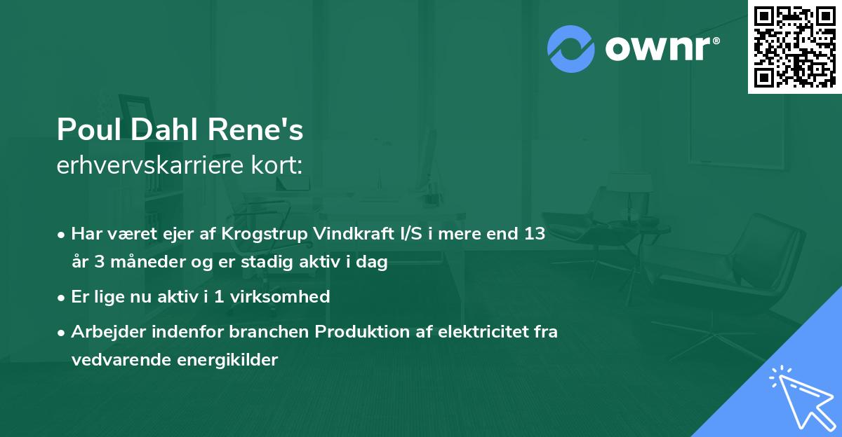 Poul Dahl Rene's erhvervskarriere kort