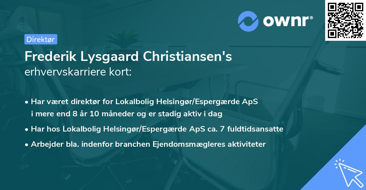 Frederik Lysgaard Christiansen's erhvervskarriere kort