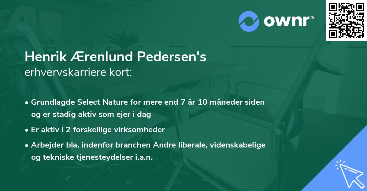 Henrik Ærenlund Pedersen's erhvervskarriere kort