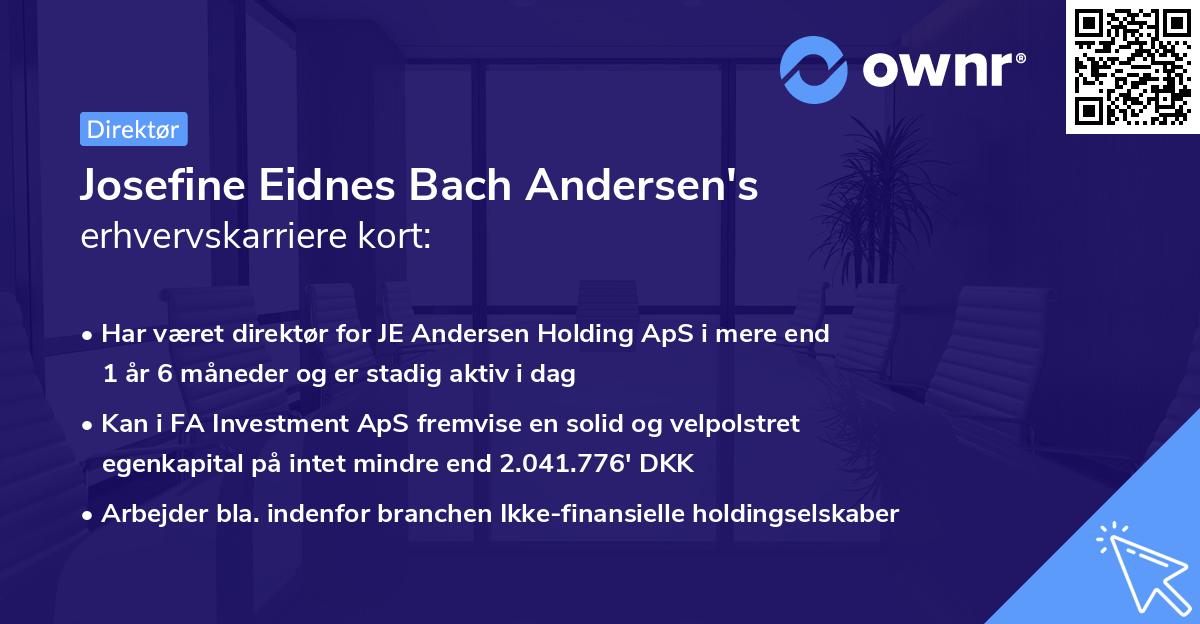 Josefine Eidnes Bach Andersen's erhvervskarriere kort