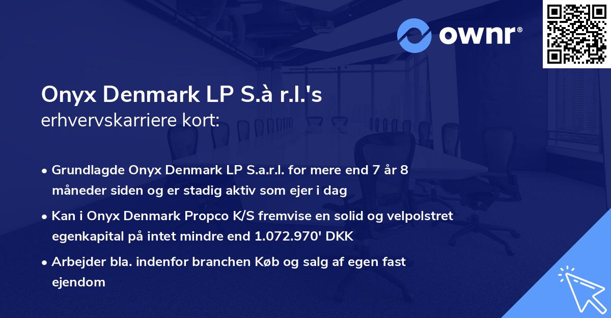 Onyx Denmark LP S.à r.l.'s erhvervskarriere kort