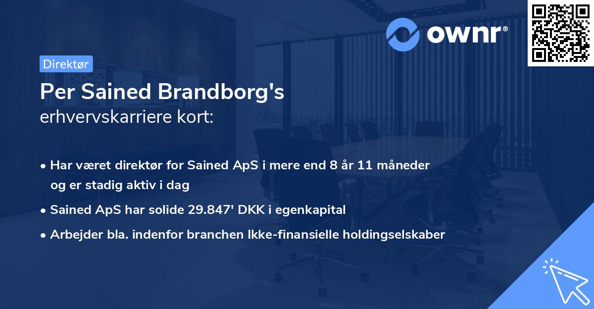 Per Sained Brandborg's erhvervskarriere kort