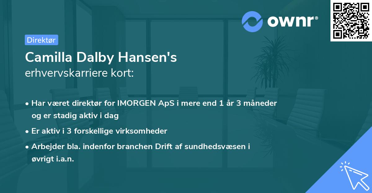 Camilla Dalby Hansen's erhvervskarriere kort
