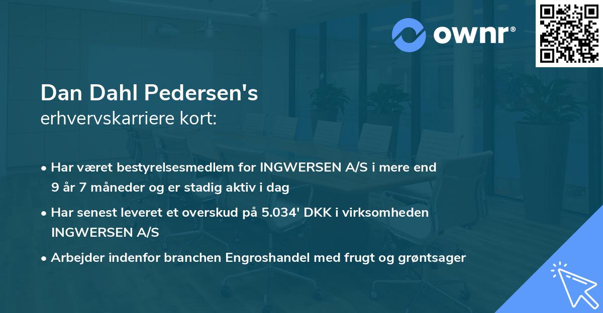 Dan Dahl Pedersen's erhvervskarriere kort