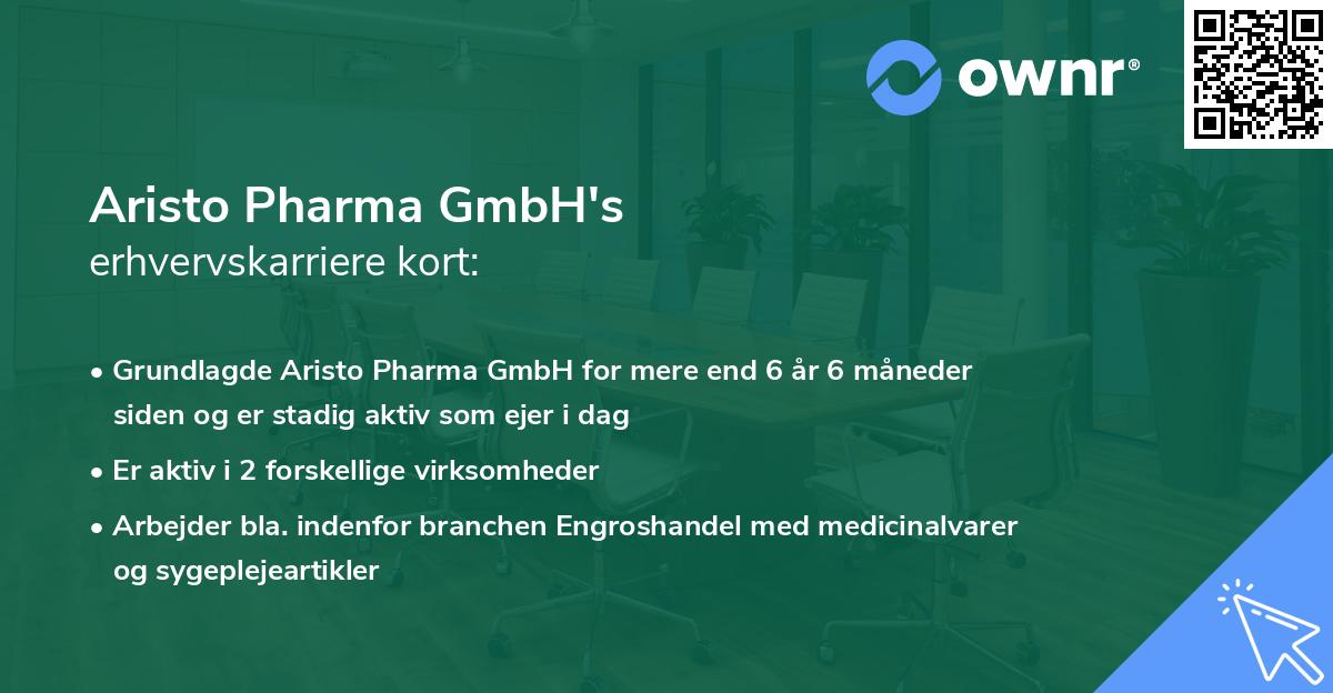 Aristo Pharma GmbH's erhvervskarriere kort