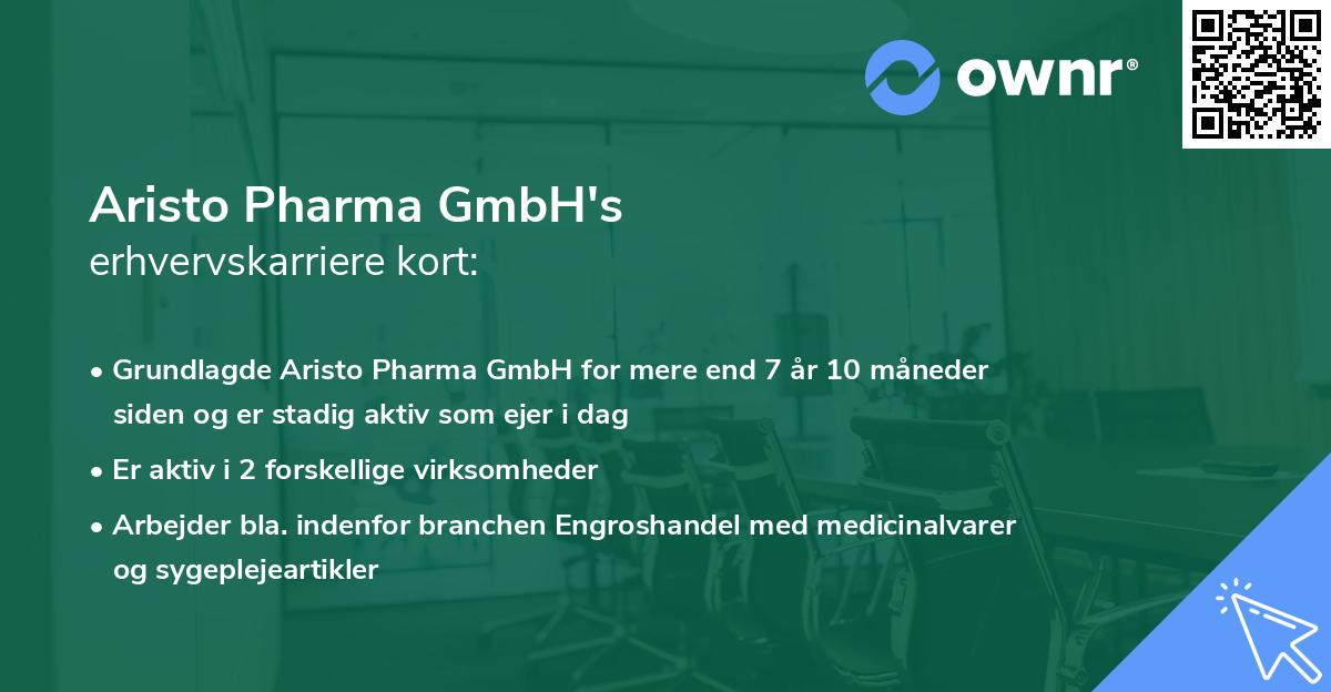 Aristo Pharma GmbH's erhvervskarriere kort