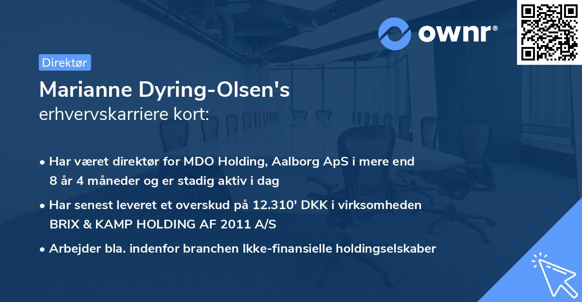 Marianne Dyring-Olsen's erhvervskarriere kort