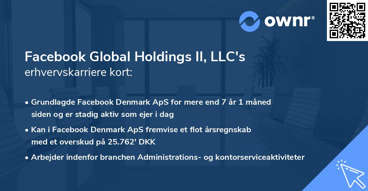 Facebook Global Holdings II, LLC's erhvervskarriere kort