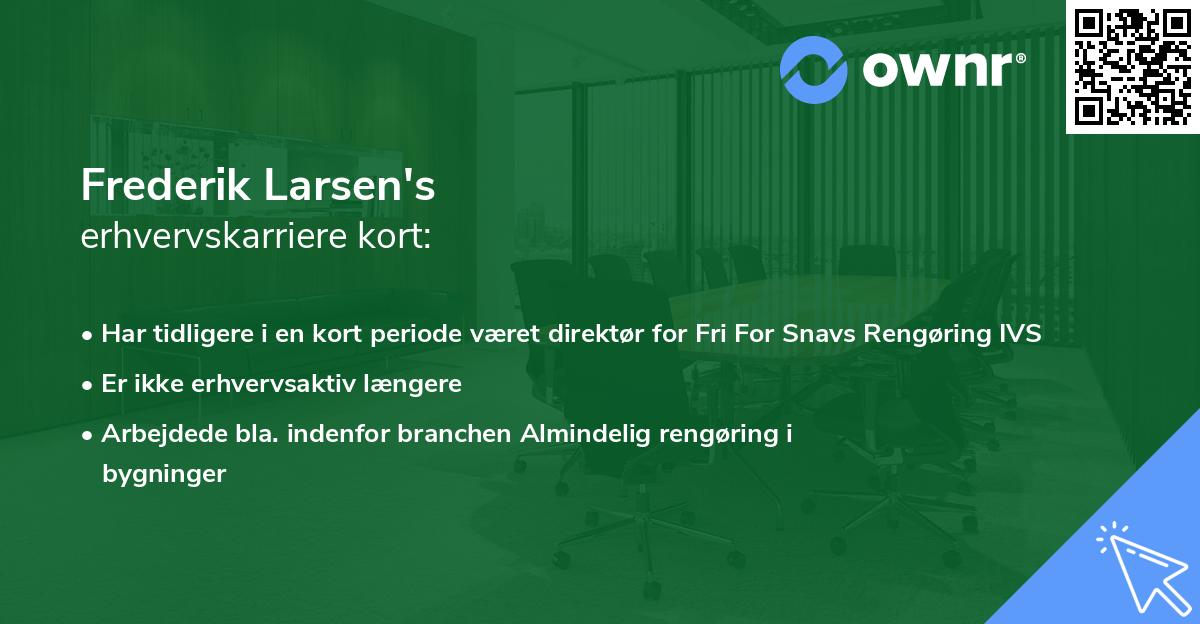 Frederik Larsen's erhvervskarriere kort
