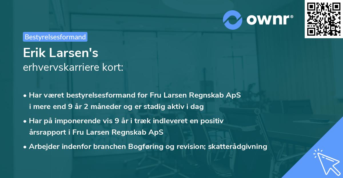 Erik Larsen's erhvervskarriere kort