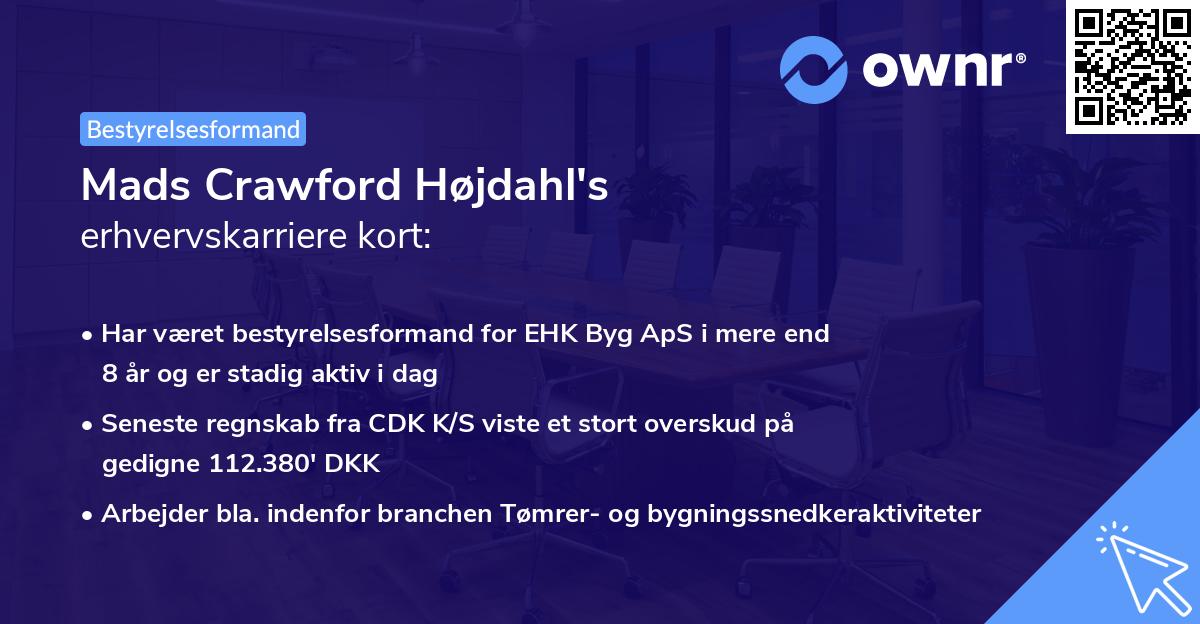 Mads Crawford Højdahl's erhvervskarriere kort
