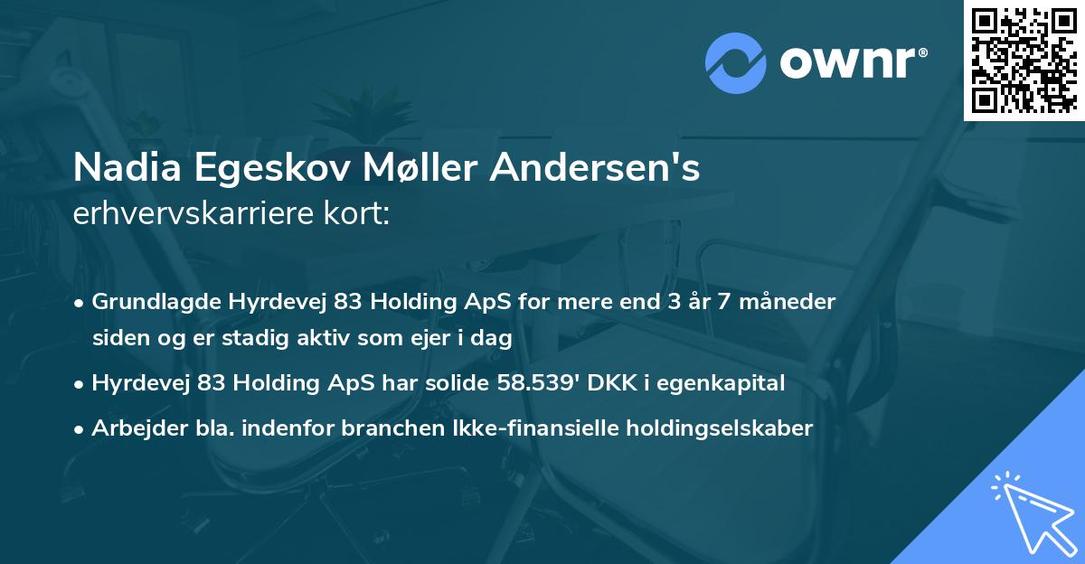 Nadia Egeskov Møller Andersen's erhvervskarriere kort