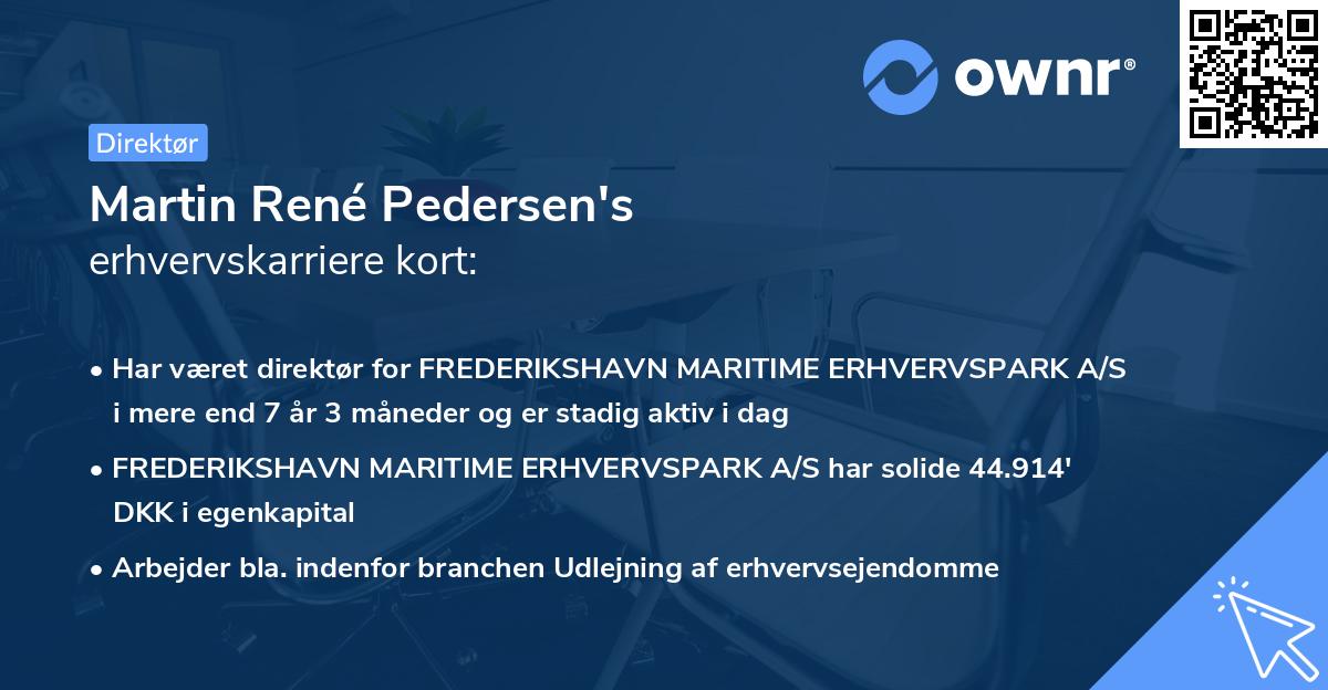 Martin René Pedersen's erhvervskarriere kort