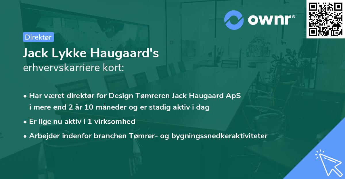 Jack Lykke Haugaard's erhvervskarriere kort