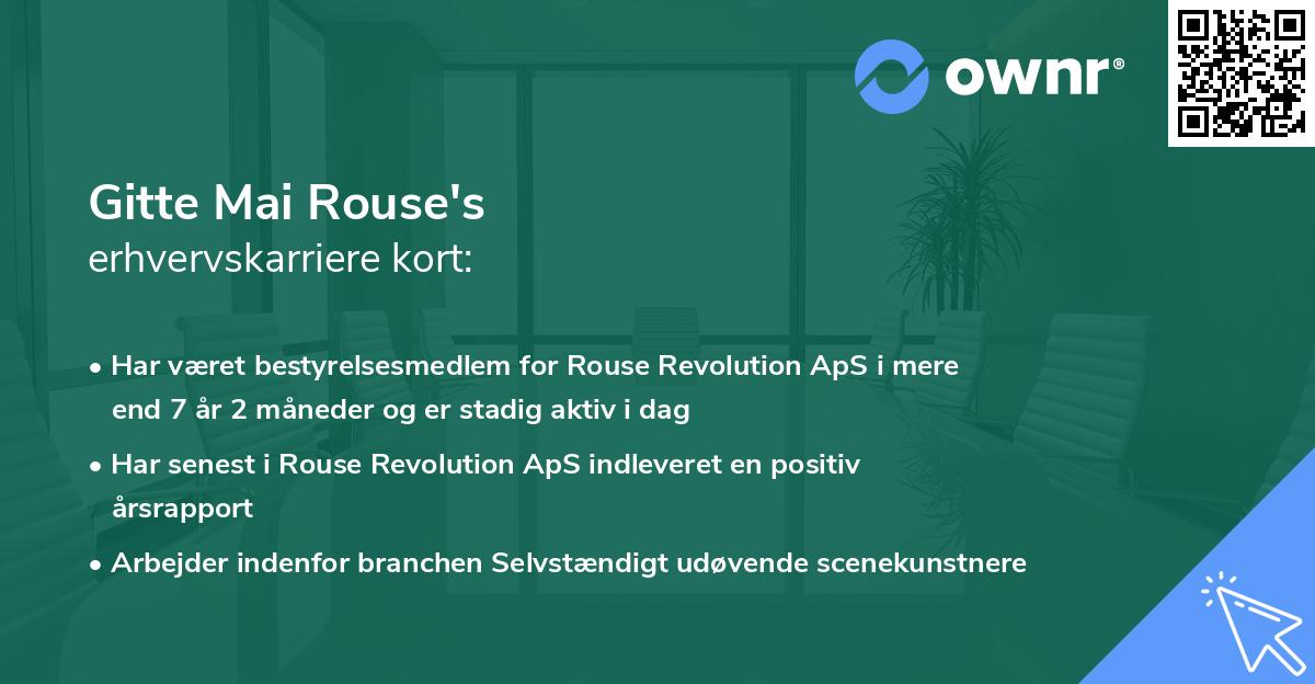 Gitte Mai Rouse's erhvervskarriere kort