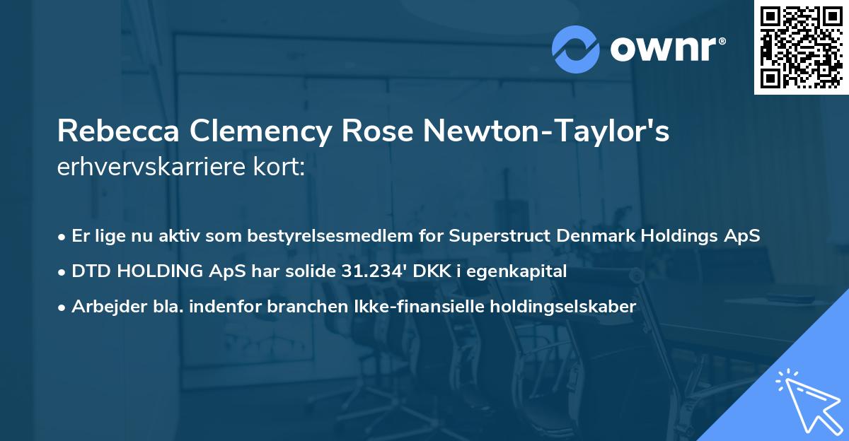 Rebecca Clemency Rose Newton-Taylor's erhvervskarriere kort