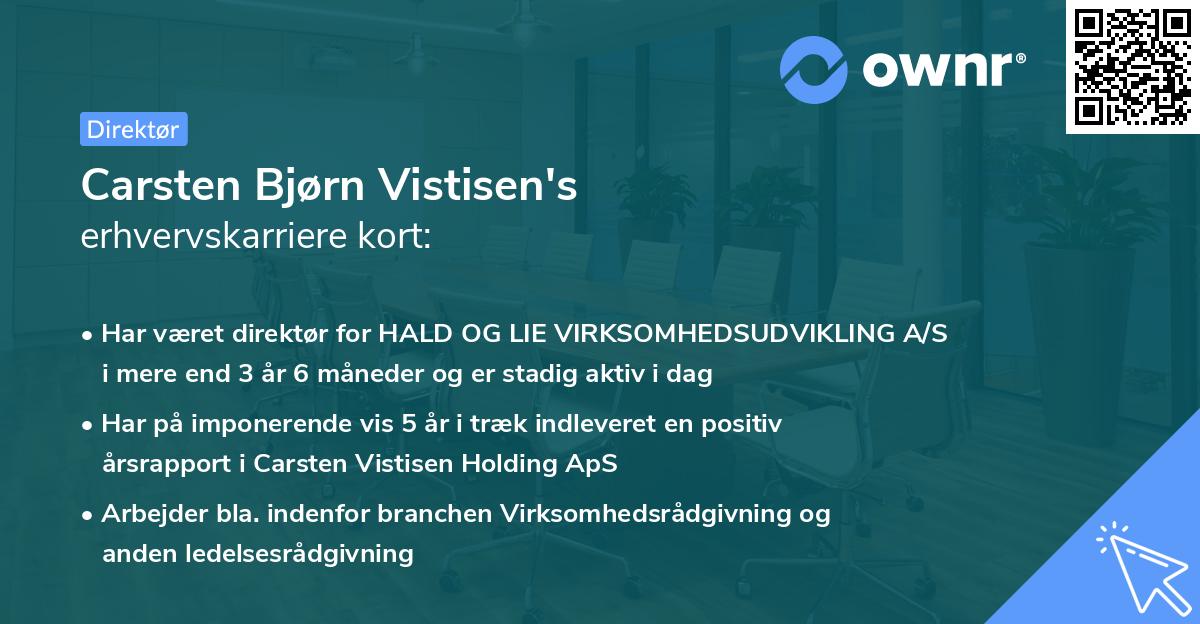 Carsten Bjørn Vistisen's erhvervskarriere kort