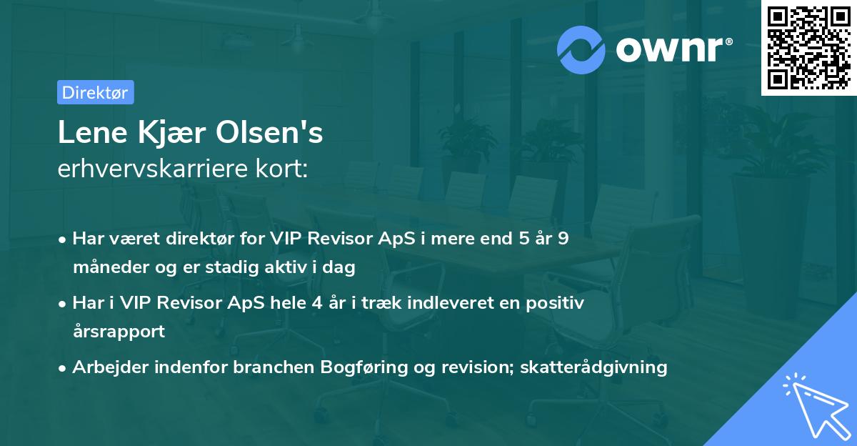 Lene Kjær Olsen's erhvervskarriere kort