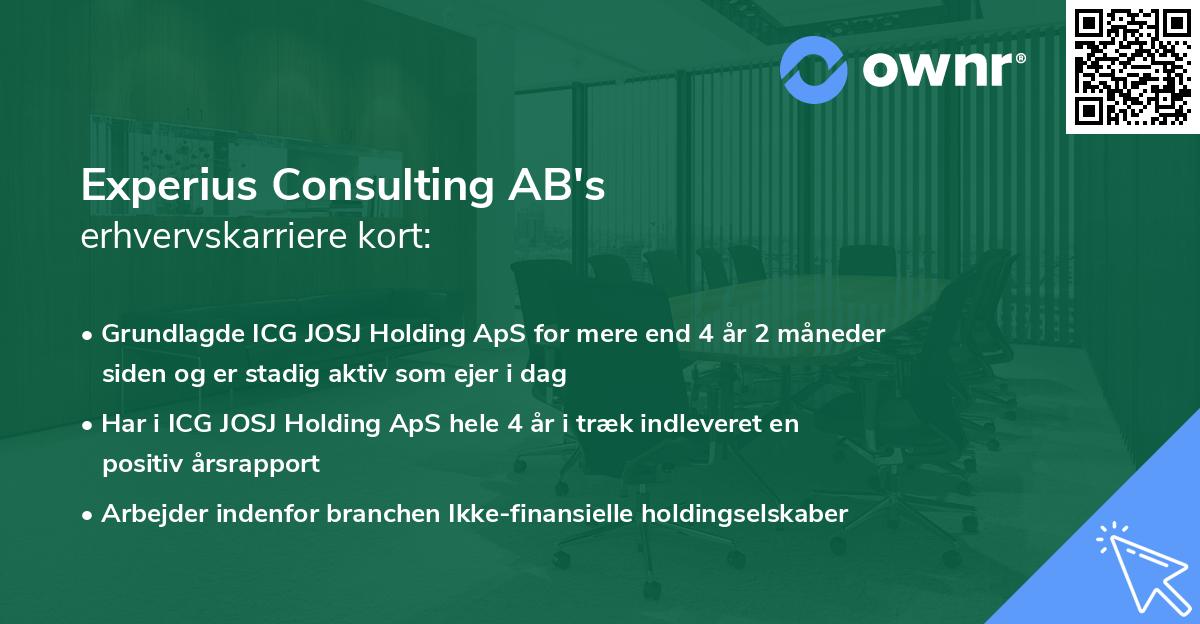 Experius Consulting AB's erhvervskarriere kort