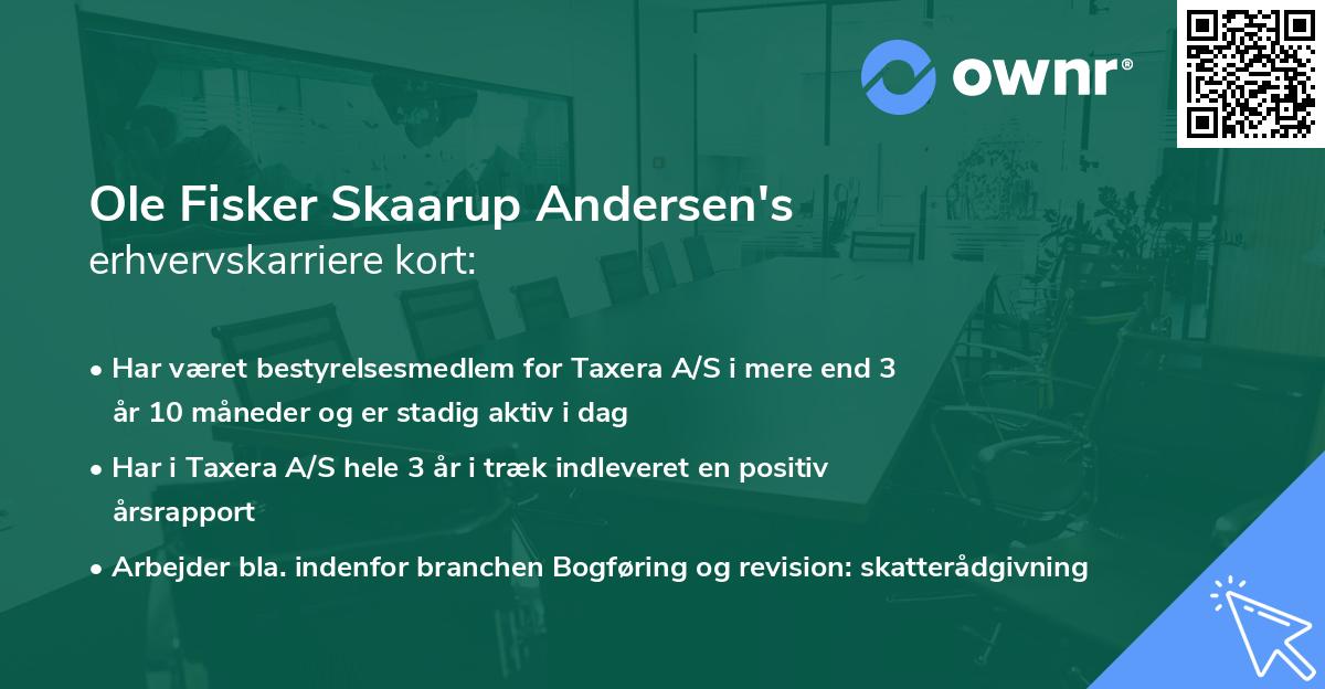 Ole Fisker Skaarup Andersen's erhvervskarriere kort